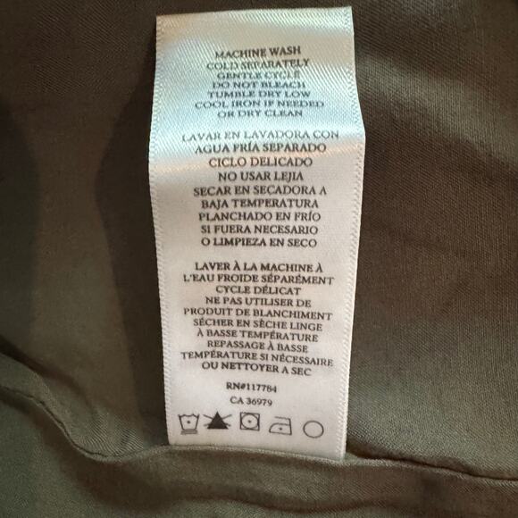 Rails Dress Clement Button-Front Belted Midi Linen Blend Green Minimalist S NWT - Picture 11 of 12